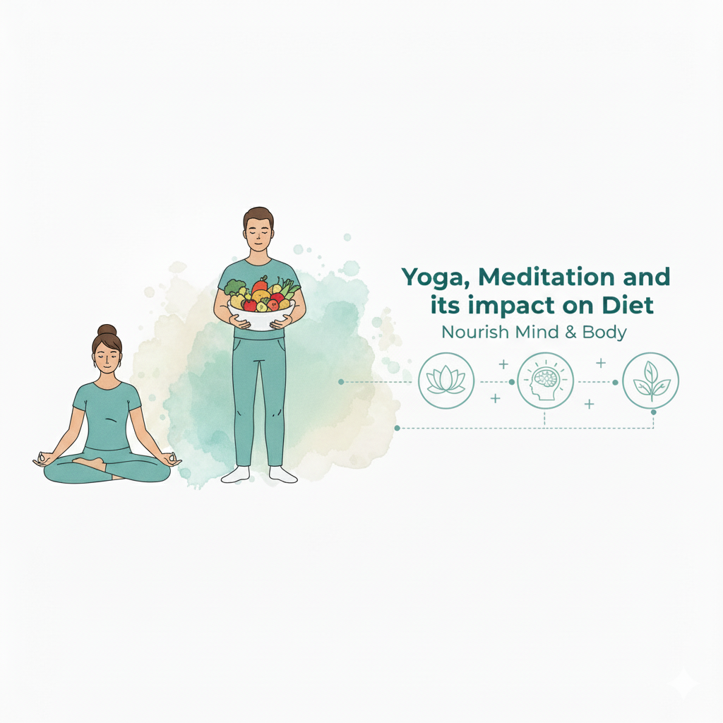 A balanced meal representing the impact of Yoga on diet